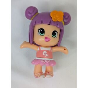 Famosa Pinypon Figure Doll Turtle on Shirt Purple Hair 3 Inch
